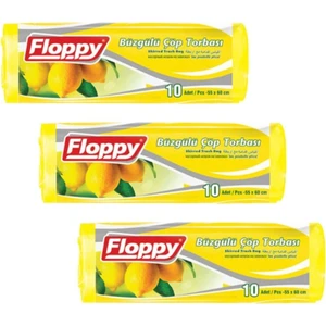 Çöp Torbası Büzgülü Limon Kokulu Orta Boy 10'lu (55*60cm) (3paket)