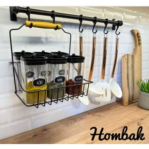 Siyah Retro Sepet ve Askılık,metal