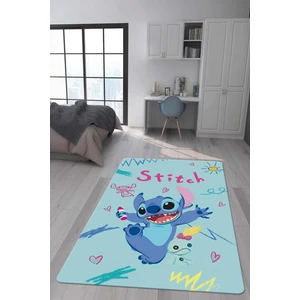 Doruklar Home Collection Kaymaz Taban Makinada Yıkanabilir Dijital Baskı Stitch Desenli Çocuk Odası Halısı 0001