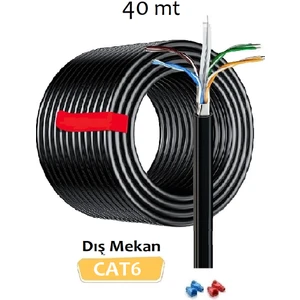 Dış Ortam Cat6 İnternet Kablosu Çift Katlı High Speed (40 Metre) Dış Mekan Outdoor
