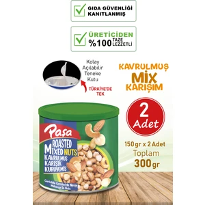 Paşa Kuruyemiş Kavrulmuş Karışık Kuruyemiş Teneke Kutu 150 gr x 2 Adet