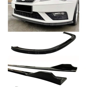 Seat Leon 2012-2020 Leon Tip 3 Prç Ön ve Kırmızı Şeritli Yan Marşpiyel Set