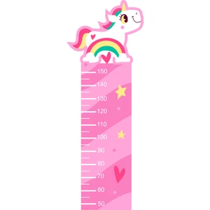Sevimli Unicorn Boy Ölçme Cetveli Çocuk Odası Duvar Sticker