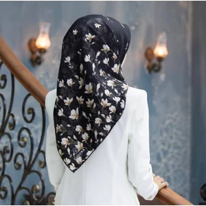 Twill İpek Eşarp Siyah 0001-8