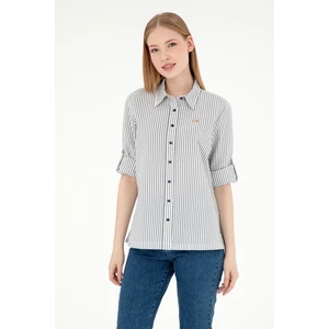 U.S. Polo Assn. Kadın Lacivert Gömlek Desenli 50297106-VR033