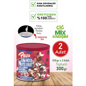 Paşa Kuruyemiş Çiğ Karışık Naturel Kuruyemiş Teneke Kutu 150 gr x 2 Adet