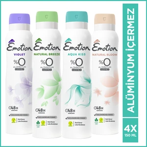 Kadın Deodorant 150 ml 4'lü Set (Natural Bloom & Breeze, Aqua, Violet)