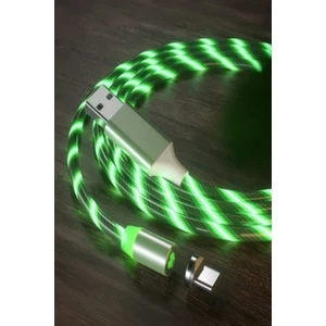 J21 Type-C Magnetic Akan Led Işıklı Şarj Kablosu -1mt