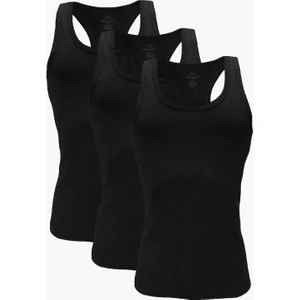 Erkek Siyah 3 Lü Paket %100 Pamuk Ribana Sporcu Atleti 3M039-E