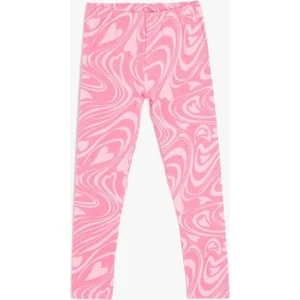 Kalp Desenli Beli Lastikli Pamuklu Tayt