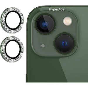 Iphone 11-12-12 Mini Uyumlu Taşlı 3D Kamera Lens Koruyucu Yeşil [2'li Set]