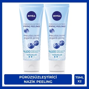Nıvea Pürüzsüzleştirici Organik Pirinç Yüz Peelingi 75ML, Ölü Deri Arındırıcı, Yumuşak Cilt Hissi, X2 Adet