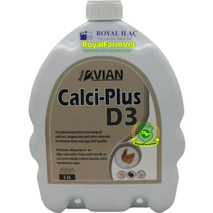 Royal Ilaç Calci Plus D3 1 Lt. Kanatlılarda Yumurta Kabuk Kalitesi Için Tamamlayıcı Yem