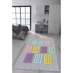 Doruklar Home Collection Kaymaz Taban Makinada Yıkanabilir Dijital Baskı Çarpım Tablosu Desenli Çocuk Odası Halısı Dot Taban Halı
