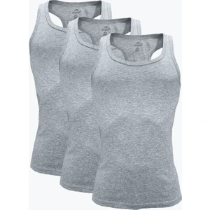 Erkek Gri 3 Lü Paket %100 Pamuk Ribana Sporcu Atleti 3M039-E