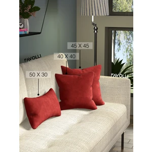 Kadife Dokulu Metalik Kırmızı Kırlent Kılıfı Dream Serisi Punch Için Uygun Gizli FERMUAR50 x 30 cm