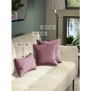 Kadife Dokulu Lavanta Pembesi Kırlent Kılıfı Dream Serisi Punch Için Uygun Gizli FERMUAR50 x 30 cm