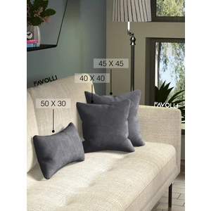 Kadife Dokulu Çakıl Rengi Kırlent Kılıfı Dream Serisi Punch Için Uygun Gizli FERMUAR50 x 30 cm