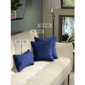 Kadife Dokulu Körfez Mavisi Kırlent Kılıfı Dream Serisi Punch Için Uygun Gizli FERMUAR50 x 30 cm