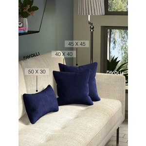 Kadife Dokulu Karanlık Mavi Kırlent Kılıfı Dream Serisi Punch Için Uygun Gizli FERMUAR50 x 30 cm