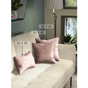 Kadife Dokulu Türk Gülü Rengi Kırlent Kılıfı Dream Serisi Punch Için Uygun Gizli FERMUAR50 x 30 cm