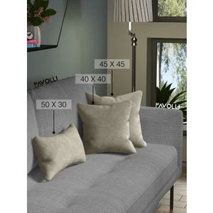 Kadife Dokulu Keten Renk Kırlent Kılıfı Dream Serisi Punch Için Uygun Gizli FERMUAR50 x 30 cm