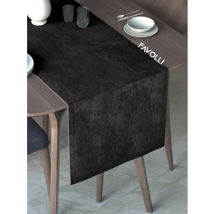 Siyah Renk Kadife Dokulu Runner Dream Series 40 x 140