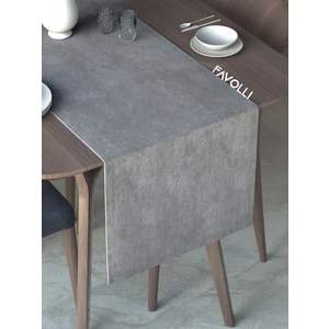 Gümüş Grisi Kadife Dokulu Runner Dream Series 40 x 140