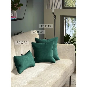 Kadife Dokulu Deniz Yeşili Kırlent Kılıfı Dream Serisi Punch Için Uygun Gizli FERMUAR50 x 30 cm