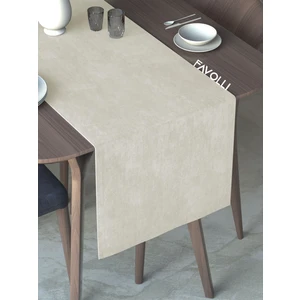 Ekru Renk Kadife Dokulu Runner Dream Series 40 x 140