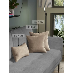 Kadife Dokulu Haki Renk Kırlent Kılıfı Dream Serisi Punch Için Uygun Gizli FERMUAR50 x 30 cm