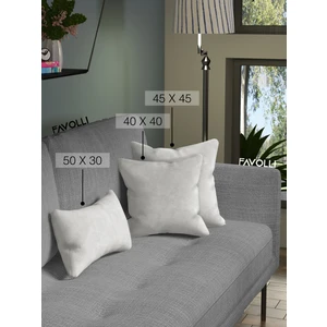 Kadife Dokulu Açık Gri Kırlent Kılıfı Dream Serisi Punch Için Uygun Gizli FERMUAR45 x 45 cm
