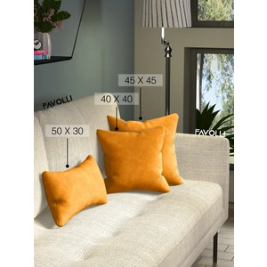 Kadife Dokulu Mandalina Turuncusu Kırlent Kılıfı Dream Serisi Punch Için Uygun Gizli FERMUAR50 x 30 cm
