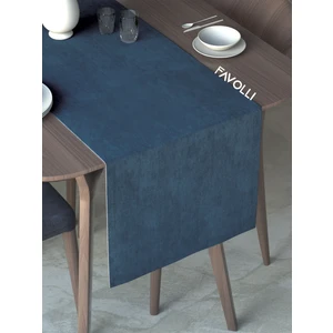 Derin Mavi Renk Kadife Dokulu Runner Dream Series 40 x 140
