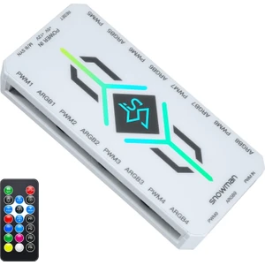 Oem Snowman Argb 5V 3 Pin + Pwm 12V 4 Pin Fan Çoklayıcı Beyaz