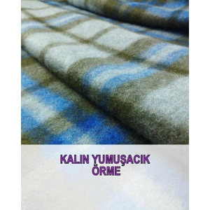 Havlı Kalın Örme Yaşil Mavi Renklerdeen: 150 cm