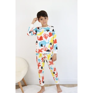 Harika Kids Erkek Çocuk Baskılı Interlok Kumaş Uzun Kollu Pijama Takımı