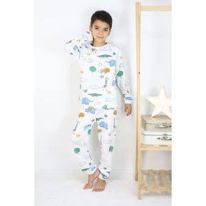 Harika Kids Erkek Çocuk Baskılı Interlok Kumaş Uzun Kollu Pijama Takımı