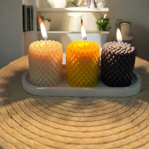 Dekoratif Tepside, 4'lü Set, Çilek Kokulu, Top Bubble Mum