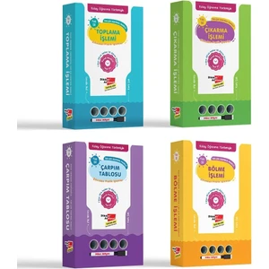 Kolay Öğrenme Yöntemiyle Yaz Sil Toplama İşlemi - Çıkarma İşlemi - Bölme İşlemi - Çarpım Tablosu 4'lü Set