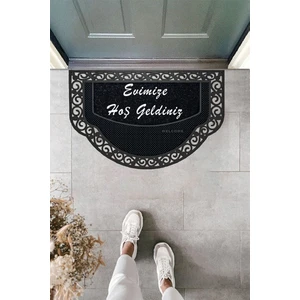 M&H Quality Dekoratif Siyah Kapı Önü Paspası Hoş Geldiniz Yazılır Yıkanabilir Toz Alıcı Halı Kapı Önü Paspası