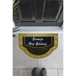 M&H Quality Dekoratif Siyah Kapı Önü Paspası Hoş Geldiniz Yazılır Yıkanabilir Toz Alıcı Halı Kapı Önü Paspası