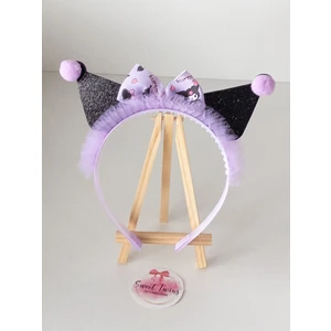 Sweet Twins Accessories Kuromi Kerdela Fiyonklu Ponponlu Çocuk Taç