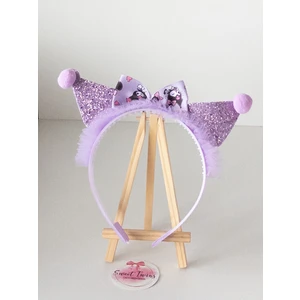 Sweet Twins Accessories Kuromi Kerdela Fiyonklu Ponponlu Çocuk Taç