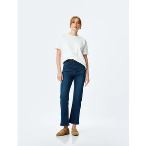 Yüksek Bel Ispanyol Paça Denim Pantolon - Kick Flare Jeans