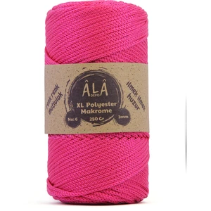 Xl Polyester Makrome  No:6 - 3mm (Kalın) Çanta Ipi Fuşya
