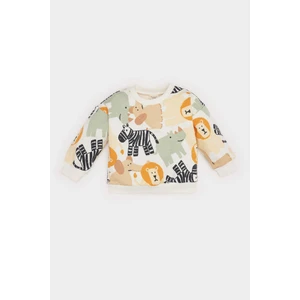Erkek Bebek Bisiklet Yaka Hayvan Desenli Sweatshirt D9587A525SP