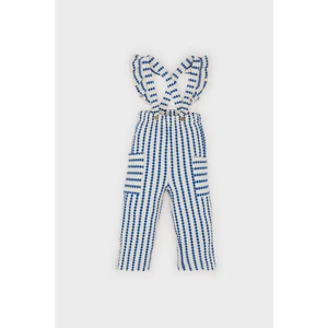 Kız Bebek Desenli Cepli Askılı Pantolon D9446A525SP