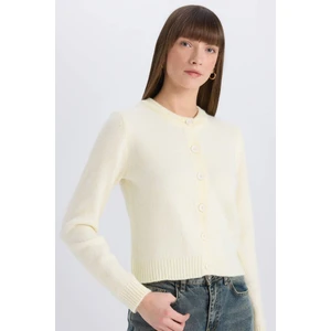 Regular Fit Bisiklet Yaka Basic Düz Düğmeli Soft Touch Yumuşak Triko Hırka E3654AX25SP