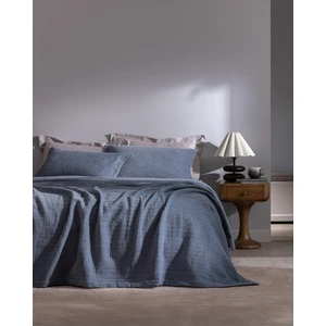 Madame Coco Feolette Çift Kişilik Yatak Örtüsü - Mavi